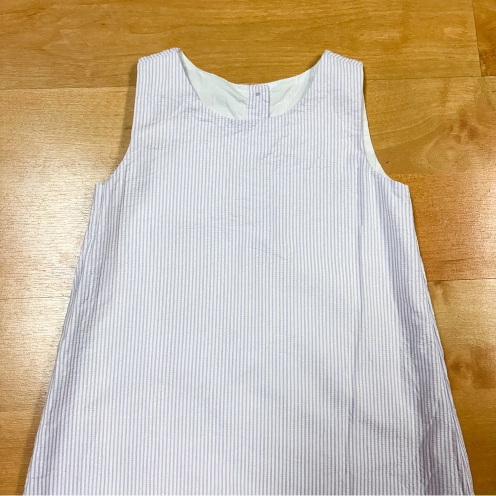 Gymboree Purple Sleeveless Floral Embroidered Cotton Seersucker Dress Girls 4T